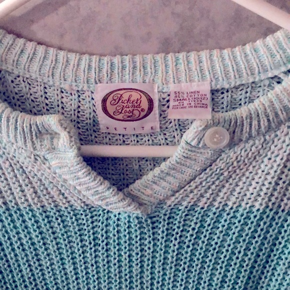 Vintage Picket And Post V-Neck Sweater 3/4 Sleeves - Picture 9 of 9